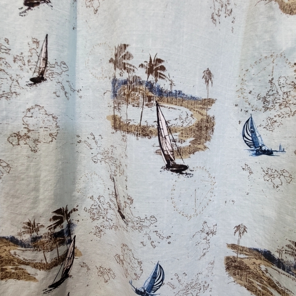 Croft & Barrow Large Men's Baby Blue Brown 100% Cotton Dress Shirt Tropicsl VCAY - Picture 6 of 6